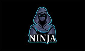 e-sport ninja portafortuna personaggio logo vettore