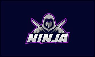 e-sport ninja portafortuna personaggio logo vettore