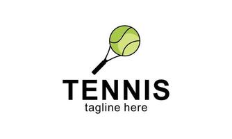 tennis racchetta e palla logo design vettore