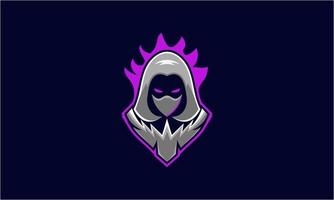 e-sport ninja portafortuna personaggio logo vettore