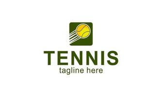 tennis racchetta e palla logo design vettore