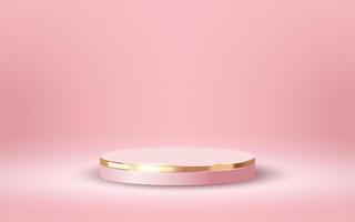 lusso 3d podio per vuoto cosmetico prodotti mostrare scena su morbido rosa sfondo vettore