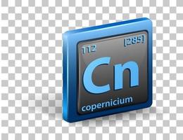 elemento chimico del copernicio. simbolo chimico con numero atomico e massa atomica. vettore