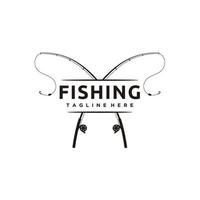 pesca asta silhouette a caccia logo design icona vettore