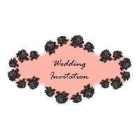 banner rosa matrimonio disegnato a mano vettore