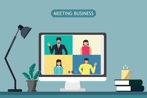 vdo conferenza business meeting e collegamento concetto