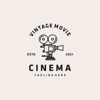 Vintage ▾ film telecamera e film logo design ispirazione vettore