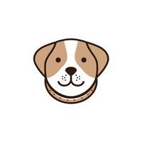 carino cane animale domestico cucciolo logo design vettore etichetta illustrazione icona