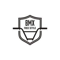 bmx bicicletta bicicletta e scudo logo vettore icona