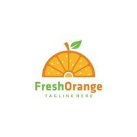 arancia fresco frutta logo design vettore ispirazione