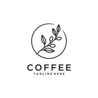 caffè fagioli organico, caffè negozio logo design ispirazione vettore