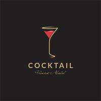 cocktail bicchiere Vintage ▾ logo design vettore ispirazione