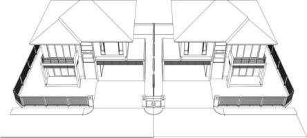 3d illustrazione di Residenziale progetto vettore