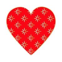 contento San Valentino giorno. grande rosso cuore con oro stelle modello vettore
