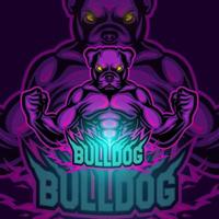 bulldog sport portafortuna logo design vettore