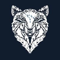 tatuaggio del lupo selvatico vettore