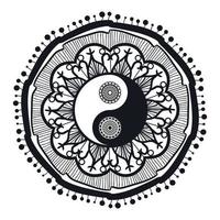 yin e yang vintage nel mandala vettore