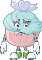 vaniglia blu amore Cupcake cartone animato personaggio stile vettore