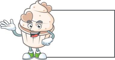 bianca crema amore Cupcake cartone animato personaggio stile vettore