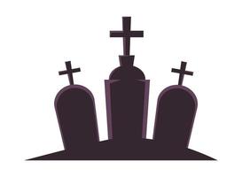 tombe di Halloween nell'icona del cimitero vettore