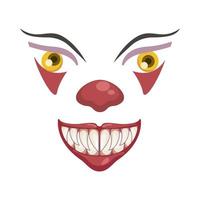 personaggio di halloween faccia da clown malefico scuro vettore