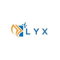 LyX credito riparazione contabilità logo design su bianca sfondo. LyX creativo iniziali crescita grafico lettera logo concetto. LyX attività commerciale finanza logo design. vettore