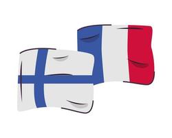 icona isolata di bandiere Finlandia e Francia vettore