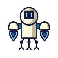 icona isolata cyborg robot umanoide vettore