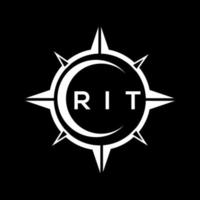 rit astratto tecnologia cerchio ambientazione logo design su nero sfondo. rit creativo iniziali lettera logo concetto. vettore