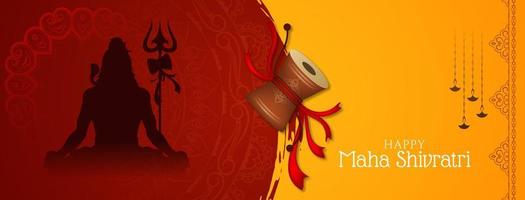 contento maha shivratri tradizionale signore shiva Festival bandiera design vettore