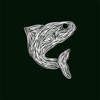 animale pesce opera d'arte stile illustrazione design vettore