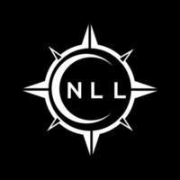 nll astratto monogramma scudo logo design su nero sfondo. nll creativo iniziali lettera logo. vettore