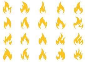 fuoco icona disegno vettoriale illustrazione set isolato su sfondo bianco