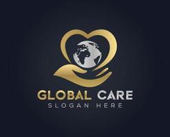 globale cura logo vettore