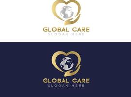 globale cura logo vettore