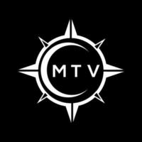 mtv astratto monogramma scudo logo design su nero sfondo. mtv creativo iniziali lettera logo. vettore