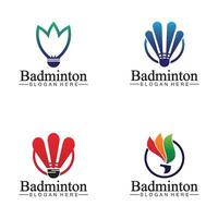 modello di disegno dell'illustrazione dell'icona del vettore del logo di badminton.logo dell'icona del volano di badminton.vettore del modello del logo dello sport di badminton. concetto di logo del club sportivo