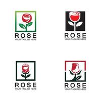 rosa logo fiore vettore icona illustrazione design