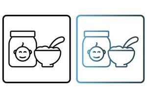 bambino cibo icona illustrazione. icona relazionato per bambino cura. schema icona stile. semplice vettore design modificabile