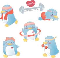 cartone animato pinguini e esercizi vettore