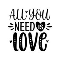 mano lettering san valentino giorno amore cuore tipografia citazioni calligrafia San Valentino giorno saluto carta sfondo vettore