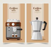 set di banner per macchina da caffè espresso vettore