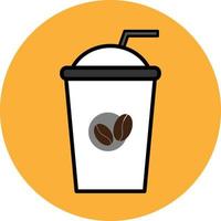 ghiaccio caffè bevanda pieno schema icona vettore