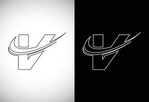 iniziale lettera v con un' swoosh linea stile artistico logo. moderno vettore logotipo per attività commerciale e azienda identità.
