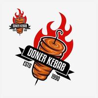vettore illustrazione doner kebab logo modelli. vettore creativo etichette per Turco e arabo veloce cibo ristorante. attività commerciale loghi, il branding loghi