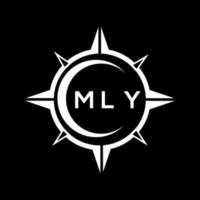 mly astratto monogramma scudo logo design su nero sfondo. mly creativo iniziali lettera logo. vettore