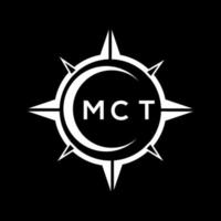 mct astratto monogramma scudo logo design su nero sfondo. mct creativo iniziali lettera logo. vettore