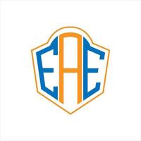 ea astratto monogramma scudo logo design su bianca sfondo. ea creativo iniziali lettera logo. vettore