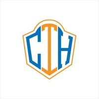 cth astratto monogramma scudo logo design su bianca sfondo. cth creativo iniziali lettera logo. vettore