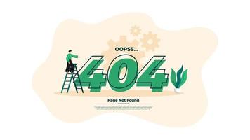 illustrazione di design piatto moderno della pagina di errore 404. vettore